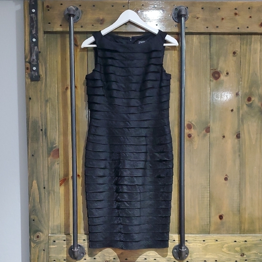 Adrianna Papell Occasions Elegant Black Sleeveless Dress Evening Going Out Mob